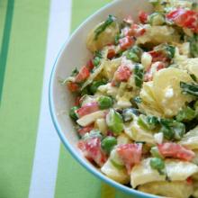 Potato salads with pickled cucumber