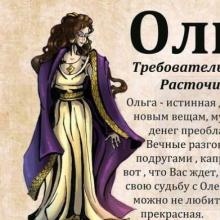 What does the name Olga mean: characteristics, compatibility, character and fate