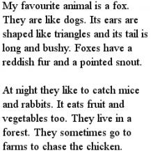 A story about a fox in English